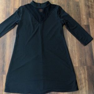 ABOUT A GIRL SZ M 3/4 SLEEVE BLACK DRESS